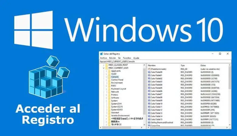 Finestra del registro di Windows 10