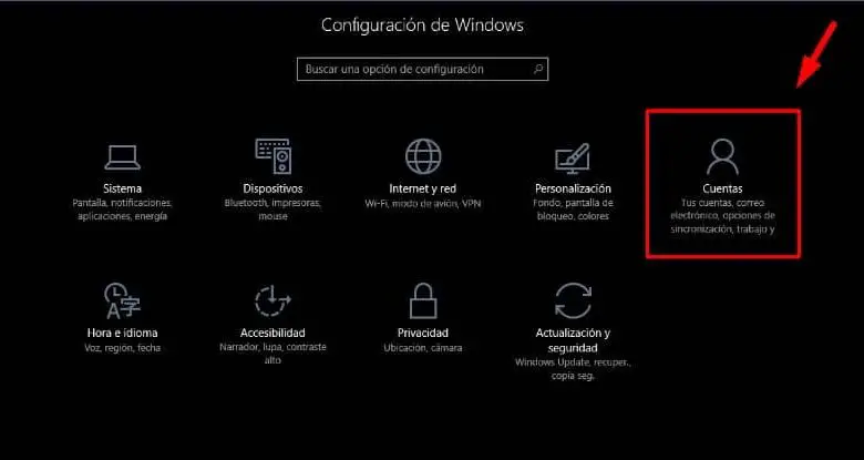 Configurazione di Windows, account