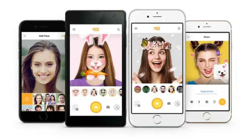 persone sullo schermo mobile di Snapchat con filtri maschera