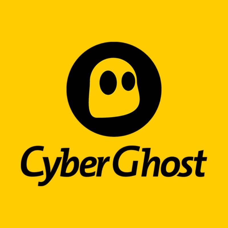 CyberGhost logo nero sfondo giallo