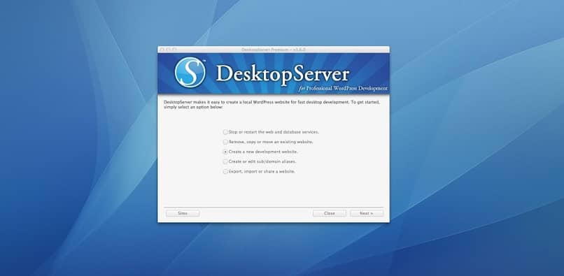 Server desktop WordPress