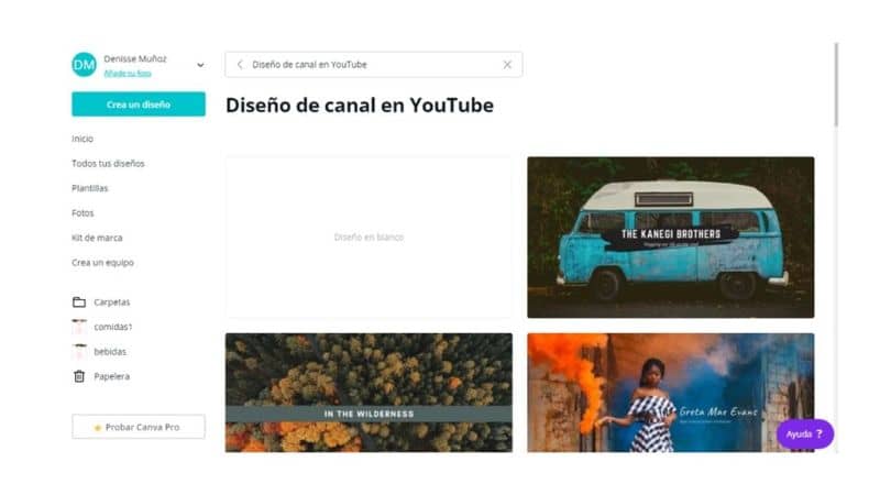 Finestra layout canale YouTube