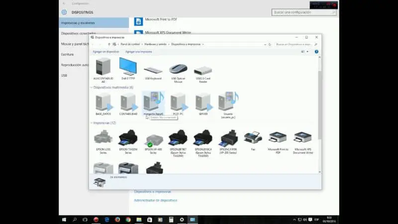 Finestra Dispositivi e stampanti di Windows 10 
