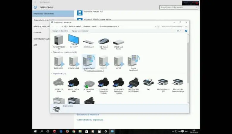 Finestra Dispositivi e stampanti di Windows 10