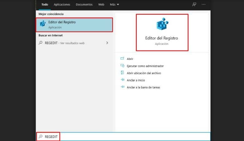 Editor del registro REGEDIT