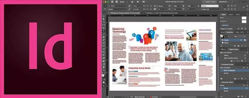 Esempio di brochure in Adobe InDesign cc