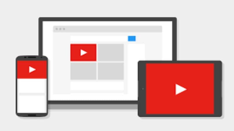 YouTube su diversi schermi di tablet e PC mobili