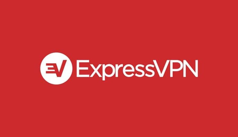 ExpressVPN logo bianco sfondo rosso
