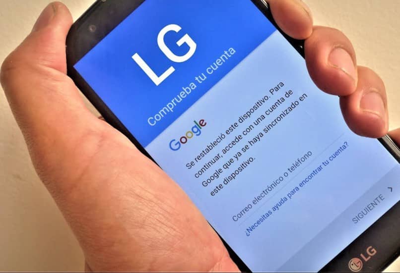 account google sul cellulare LG