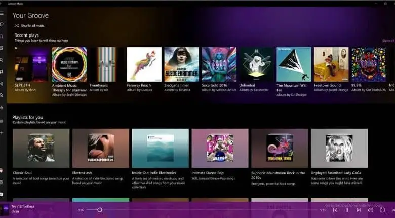Playlist Groove in Windows 10