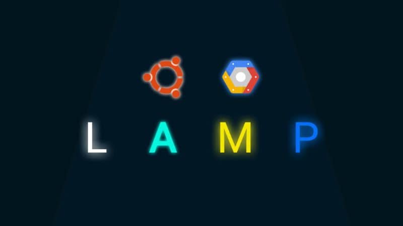LAMPADA e logo Ubuntu con sfondo nero