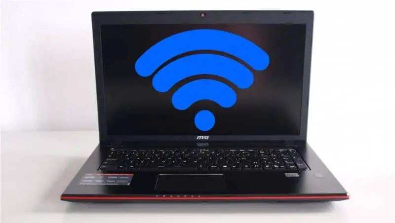 Icona wifi schermo del computer portatile