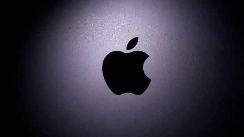 Logo Apple nero sfondo scuro