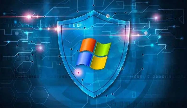 Logo di protezione di Windows contro virus e hacking