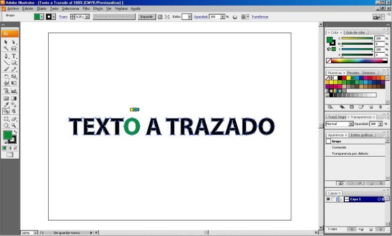 testo dipinto in Adobe Illustrator