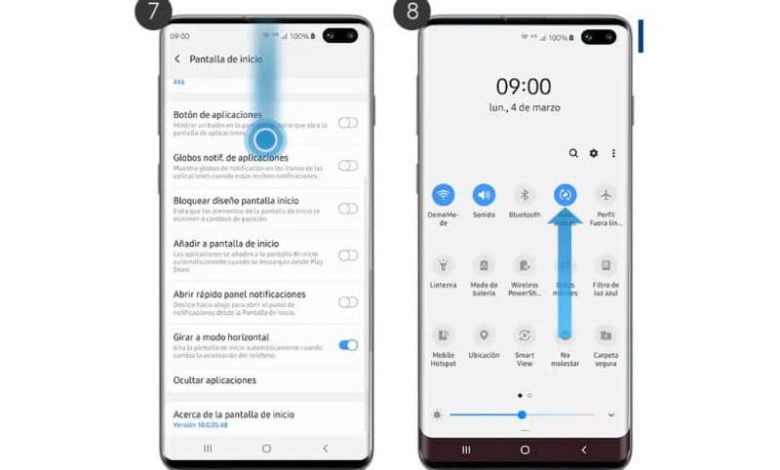 Cellulare Android, menu opzioni