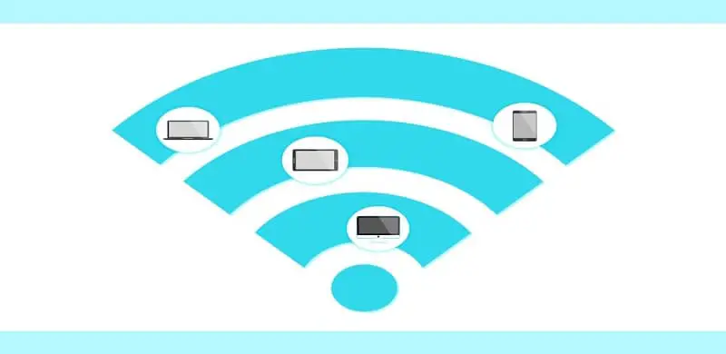 Segnale Wi-Fi che raggiunge diversi dispositivi