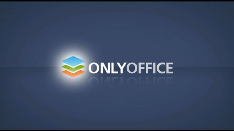 Logo ufficiale di OnlyOffice su sfondo scuro