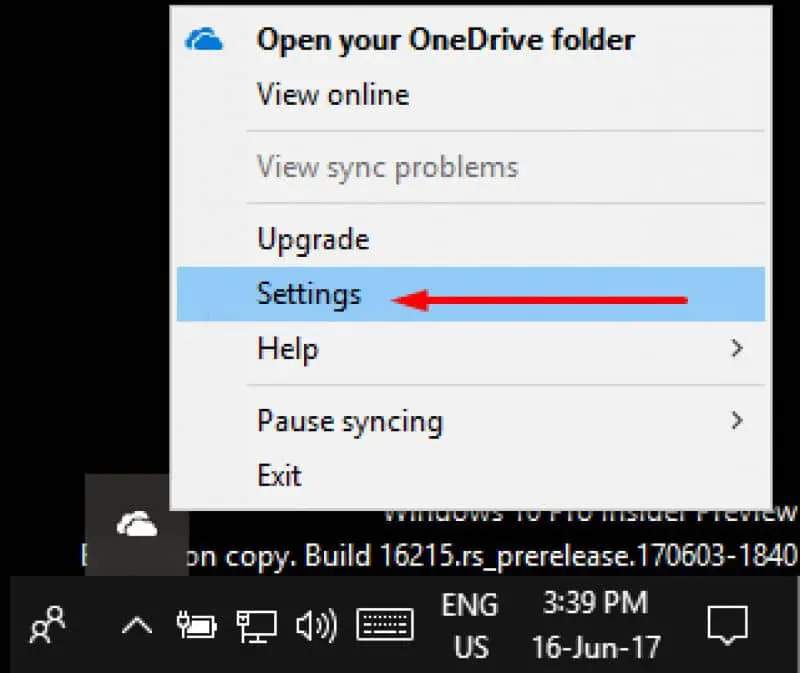 Configurazione di OneDrive in Windows 10