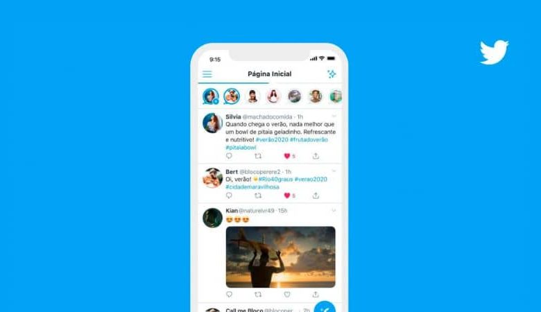 Cellulare Android con Tweet su Instagram Stories