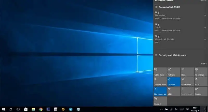 Schermata di configurazione di Windows