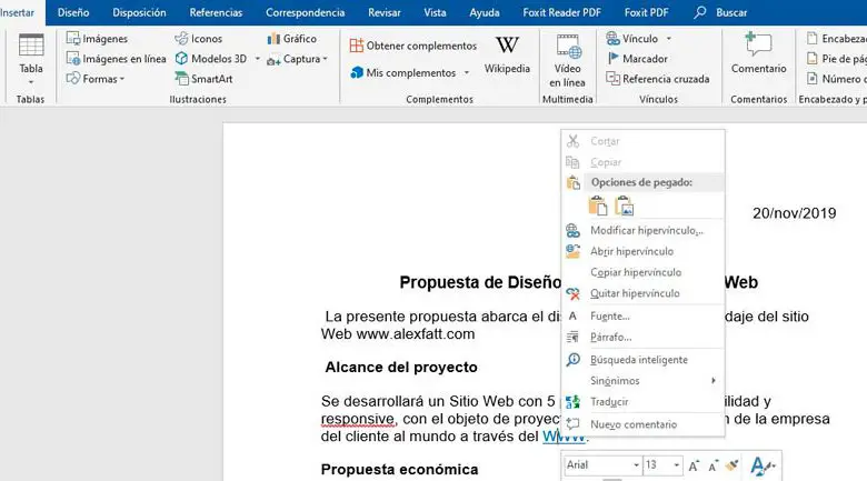 Elimina un collegamento ipertestuale in Word