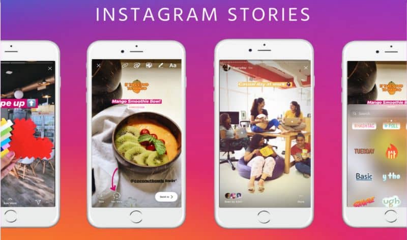 Schermata delle storie di Instagram