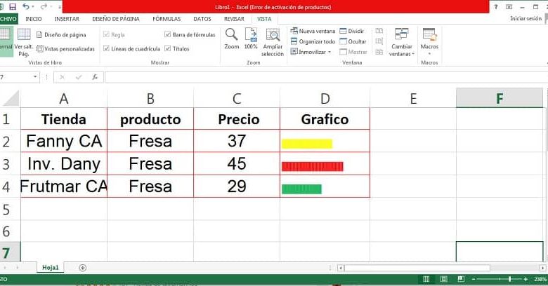 Tabella per inserire un grafico in Excel