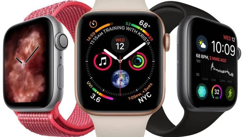 Diversi Apple Watch Rosso bianco e nero