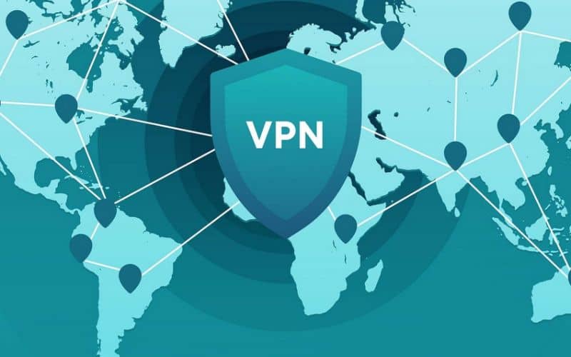 VPN sulla mappa del mondo verde