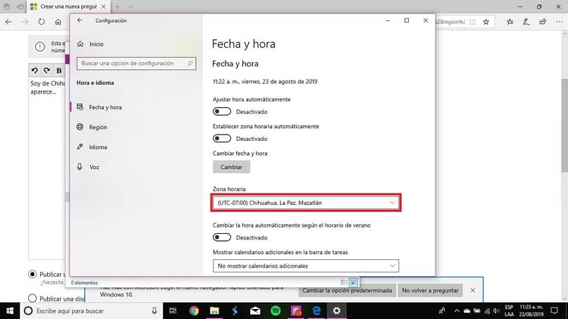 Finestra delle impostazioni in Windows 10