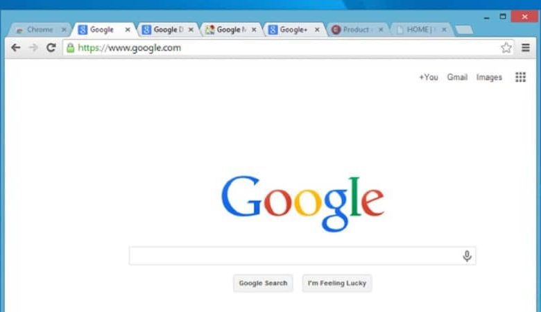 Sfondo bianco delle finestre del browser di Google