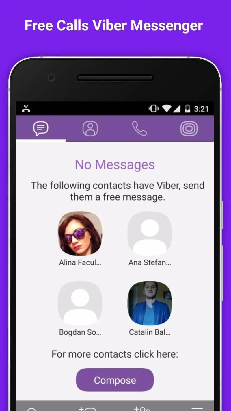 Viber Messenger su cellulare nero 