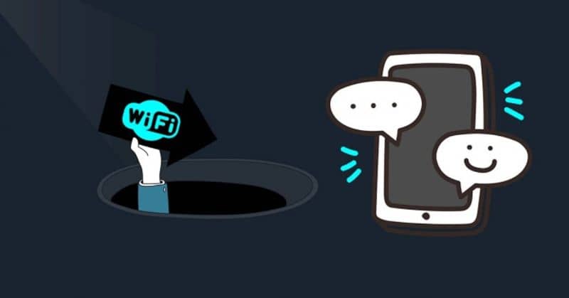 Wi-Fi logo in mano icona mobile