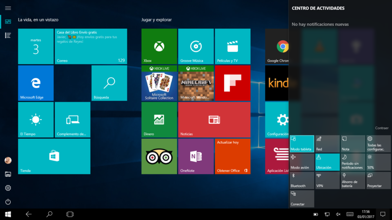 interfaccia di Windows 10