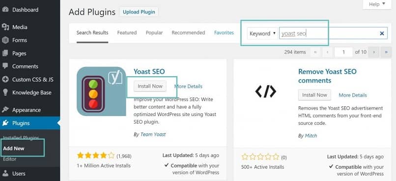 aggiungi plugin wordpress