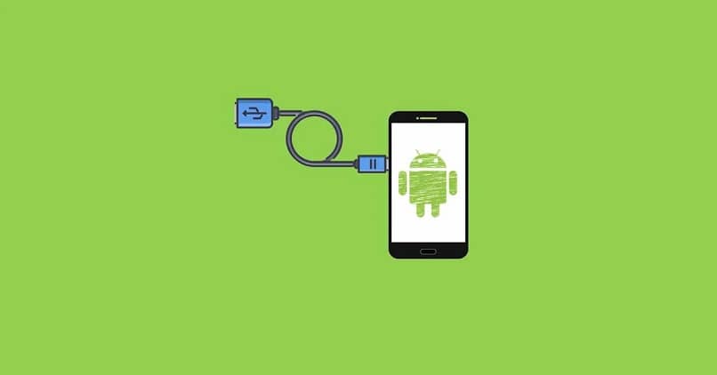 cavo usb incollato su smartphone Android