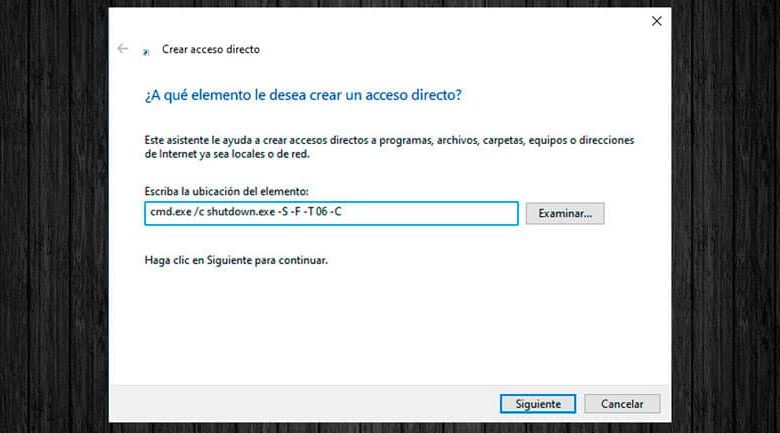 Crea collegamento per spegnere Windows