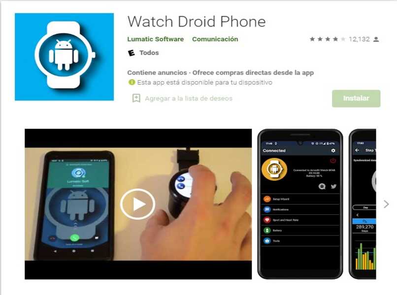 applicazione per smartwatch