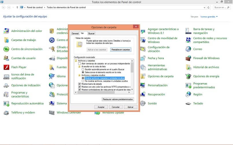 pannello di controllo per mostrare i file nascosti in Windows 7