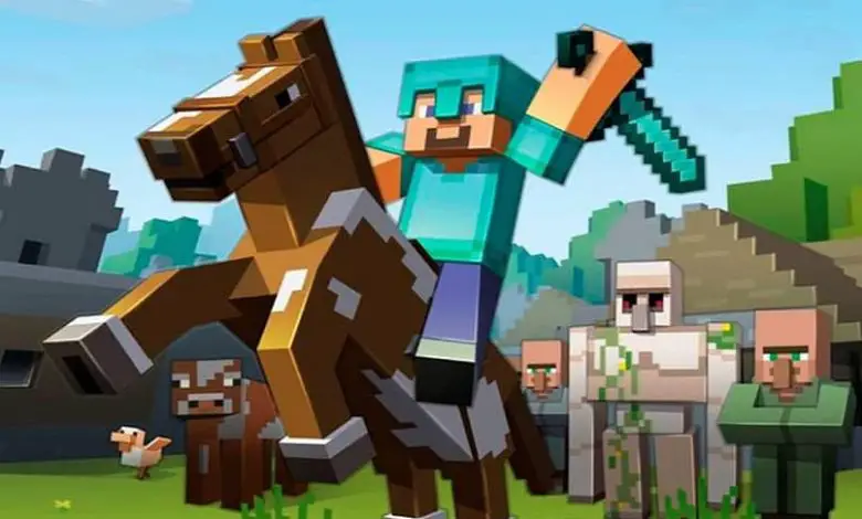 cavaliere in armatura di minecraft