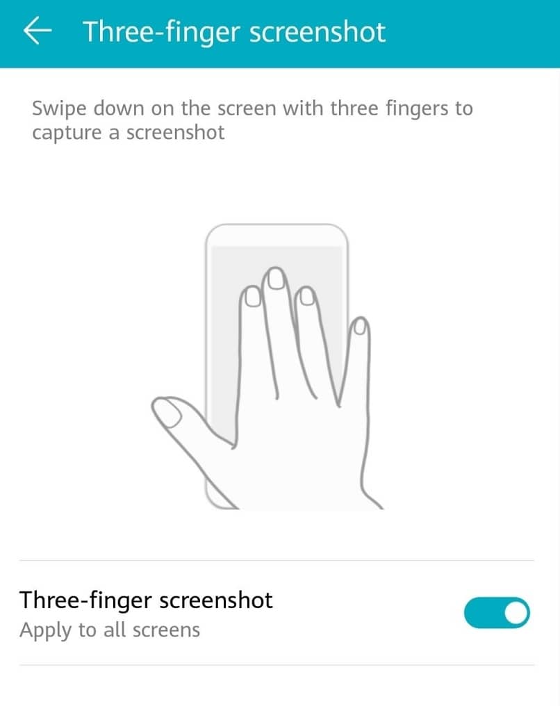 attiva l'opzione screenshot 3 dita