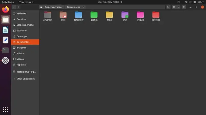 cartelle vari colori ubuntu