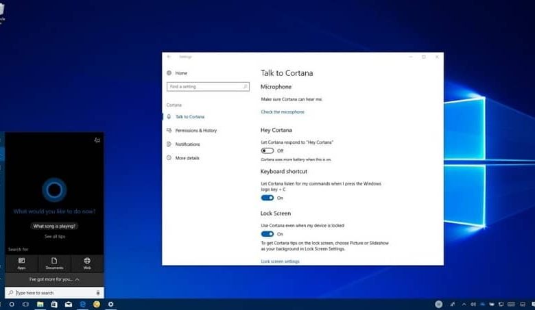 Impostazioni per parlare con Cortana in Windows 10
