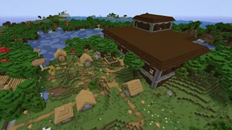 veduta aerea dei villaggi in minecraft