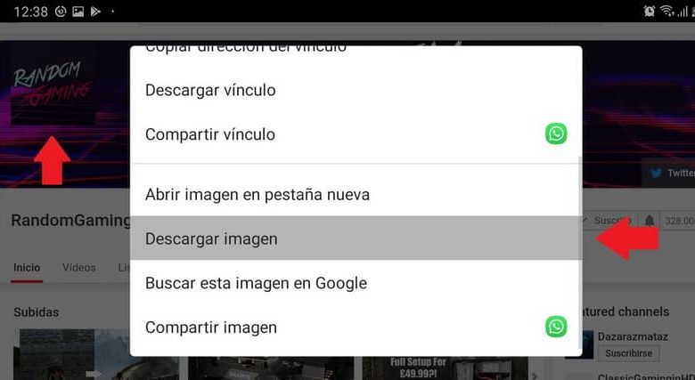 Scarica l'immagine del canale Android