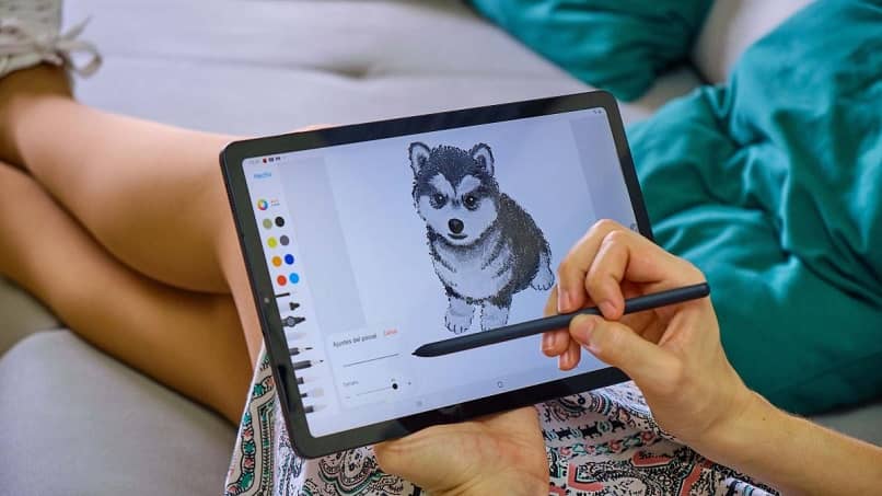 tab galaxy tablet disegno lupo