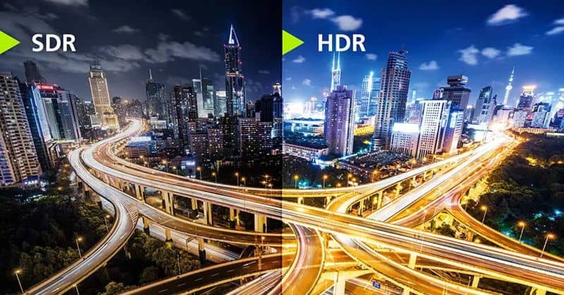 confronto tra foto SDR e HDR in città