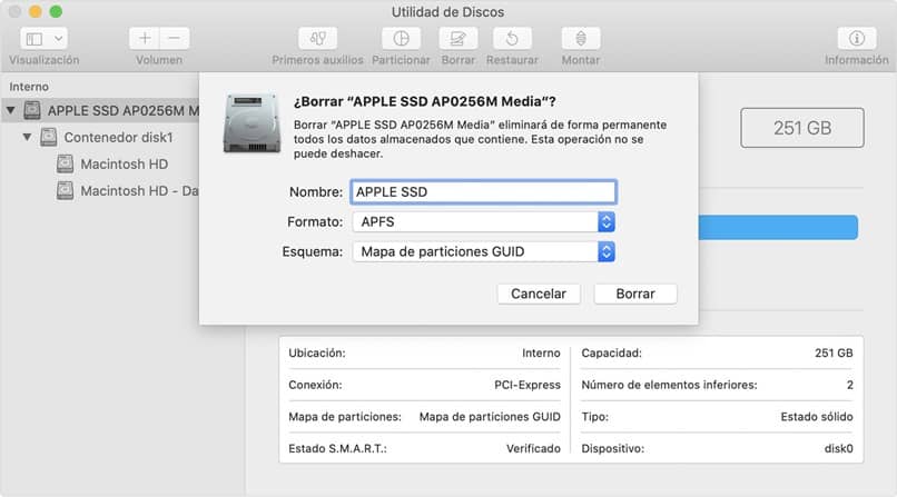 dati del disco rigido mac