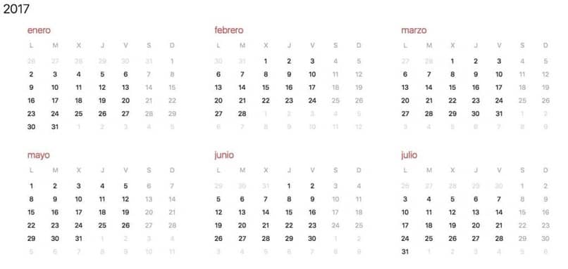 disegno del calendario mac